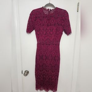 Lulu's Remarkable Berry Lace Dress, size Small